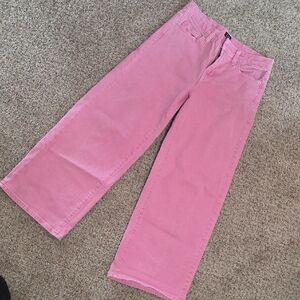 GAP Pink Denim Wide-Leg Pants